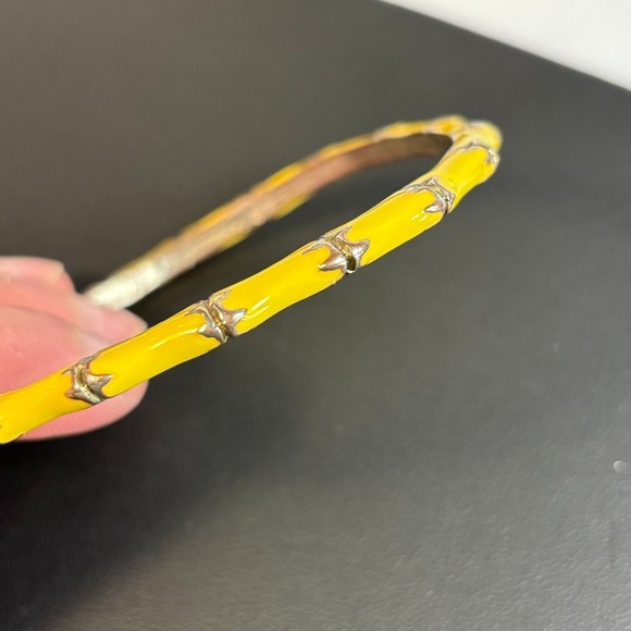 KJL Kenneth Jay Lane Bangle Vintage Yellow Elegant Bamboo Design - Picture 4 of 9